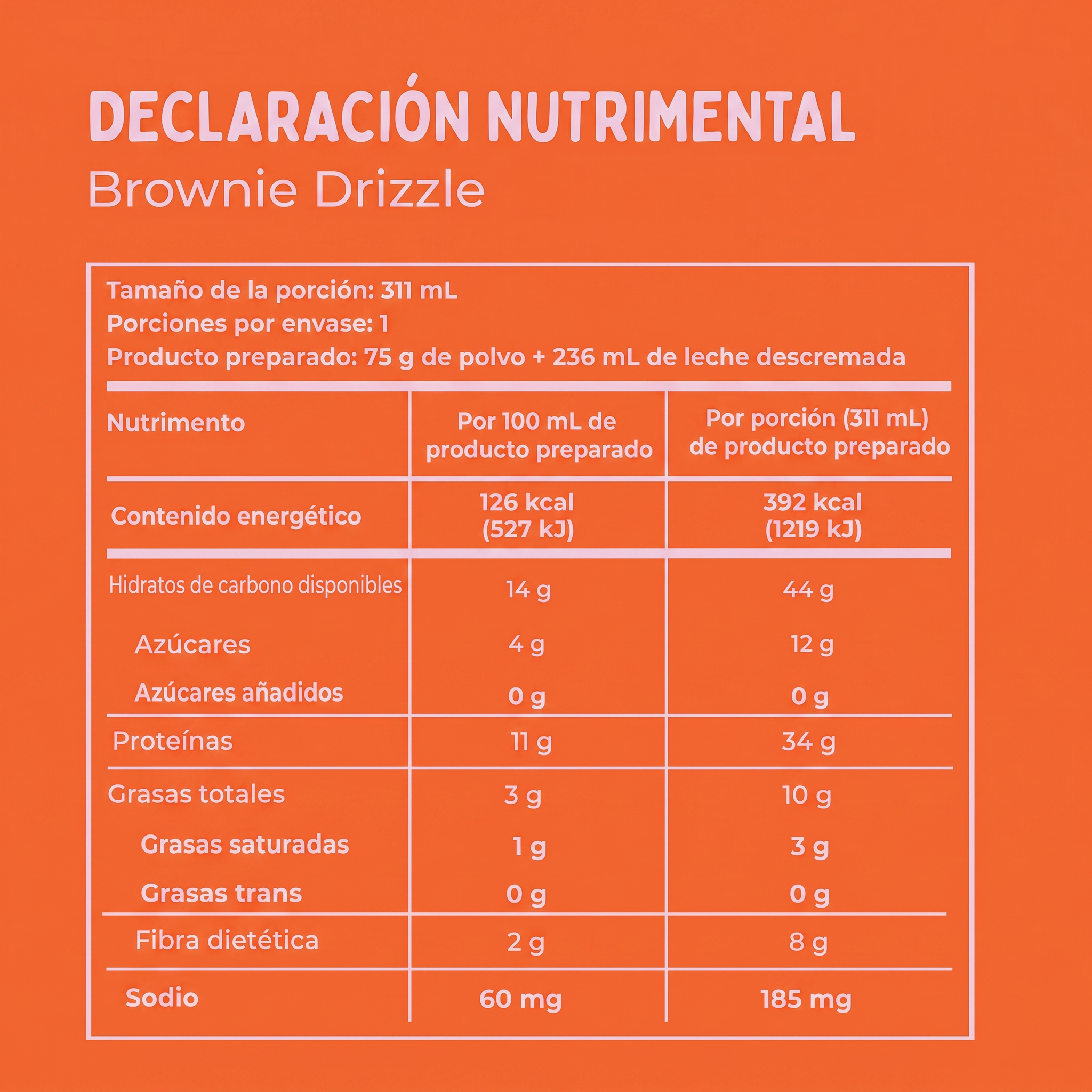 AVENA SABOR BROWNIE DRIZZLE